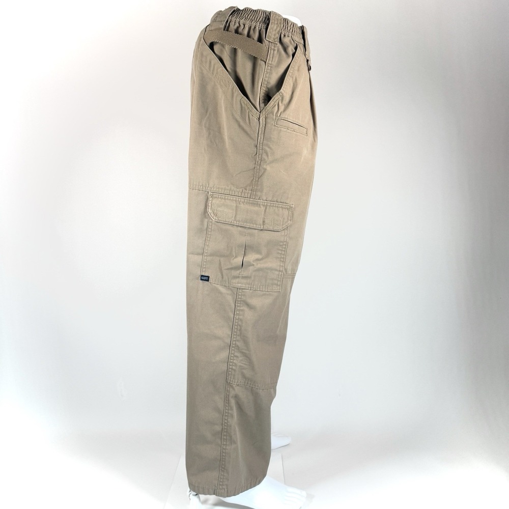 5.11 Tactical Series Mens Cargo Pants 38x30 Khaki Tan Cotton Canvas Work Trouser - Picture 2 of 11